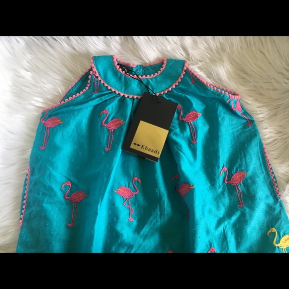 Embroidered flamingo dress for 2-3 years old - Picture 6 of 7